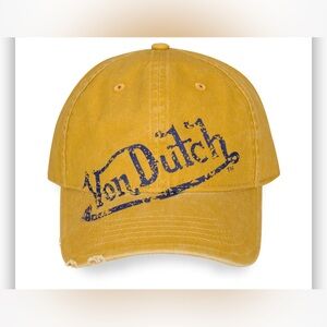 VON DUTCH MUSTARD DISTRESSED DAD HAT NWT